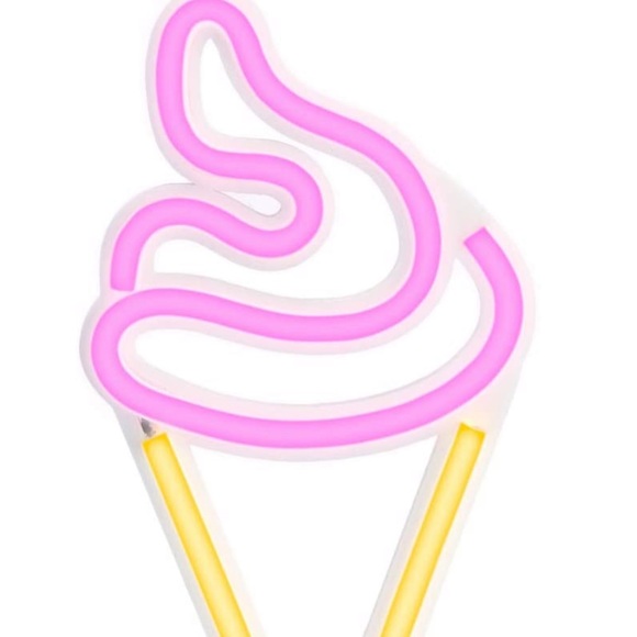 Ice Cream Desk Light, Mini LED Neon Pink Yellow - Picture 2 of 8